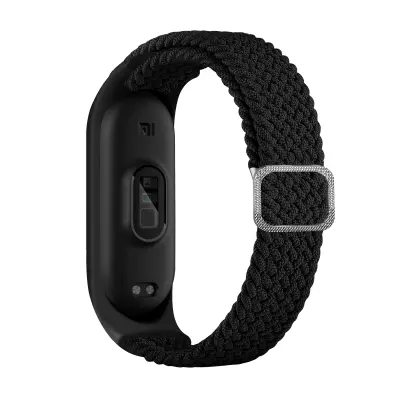 Najlon pašček za uro za Xiaomi Mi Band 3/4/5/6/7/NFC Black