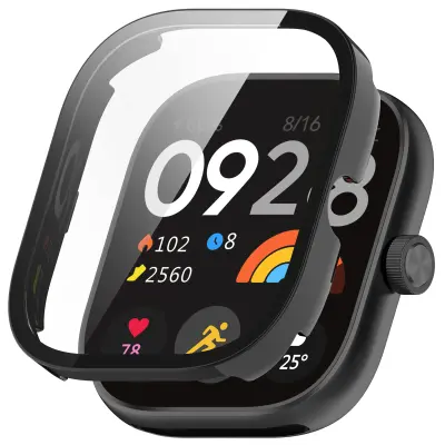 Popolnoma prekrivna PC torbica z zaščito zaslona za Redmi Watch 4 Black