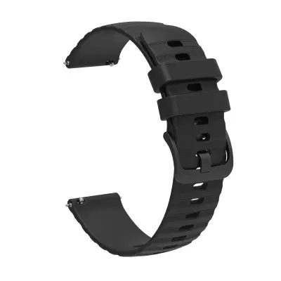 Silikonski pas za uro Black 22 mm Samsung Galaxy Watch 3 45 mm/Gear S3 Classic, Huawei watch GT Runner/GT2 Pro