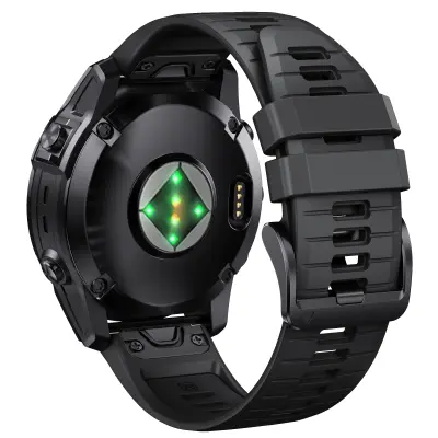 Silikonski pašček za uro Garmin Fenix 7 Pro Black 22 mm