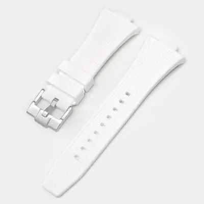 Silikonski pašček za uro Tissot serije PRX White  Srebrna zaponka