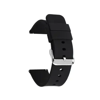 Univerzalni silikonski pašček za uro Black 20 mm