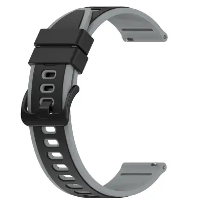 Silikonski pašček za uro Black+Grey 22 mm