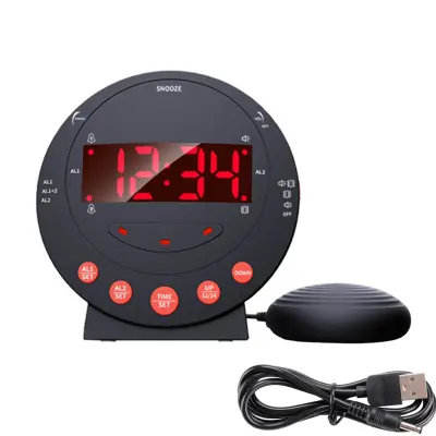 Budilka s stresalnikom postelje Črna