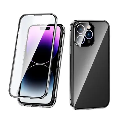 Dvostranski magnetni ovitek za iPhone Black  iPhone 15 Pro
