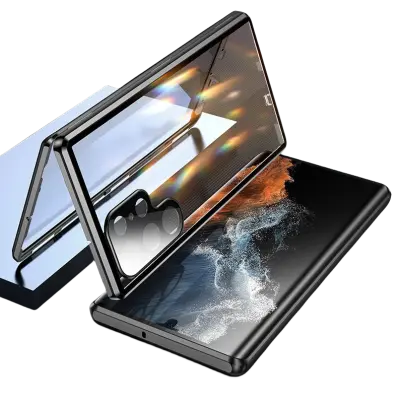 Ovitek za mobilni telefon z zaščito zasebnosti za Samsung Black  Samsung S22 Ultra