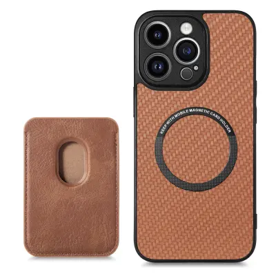 Magnetna torbica za telefon s podporo za držalo kreditne kartice MagSafe Brown  iPhone 14 Pro Max
