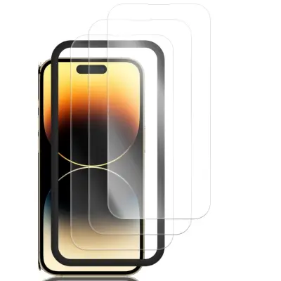 Film iz kaljenega stekla visoke ločljivosti, aluminijeva zlitina Popolna zaščita pred padci za iPhone Transparent  iPhone 14 Pro