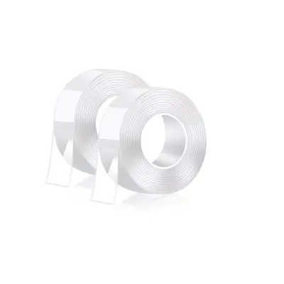 Dvostranski nano trak, ki ne pušča sledi, 3 m - 2 pak Transparent 300 x 3 x 0,2 cm