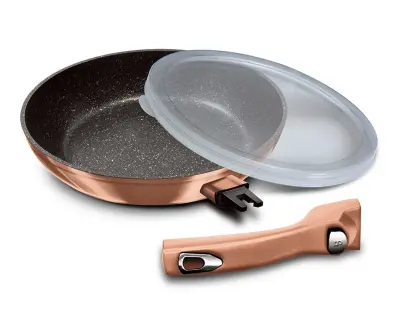 GRANITNA PONEV S SNEMLJIVIM ROČAJEM 24cm BERLINGER HAUS ROSE GOLD BH-1948
