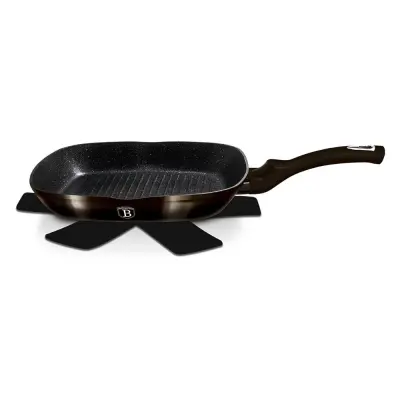 GRANITNA PONEV ZA ŽAR 28x28cm BERLINGER HAUS SIJAJNO ČRNA BH-6611