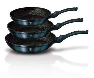 SET 3 GRANITNIH PONEV 20/24/28CM BERLINGER HAUS KOVINSKI AKVAMARIN BH-6177