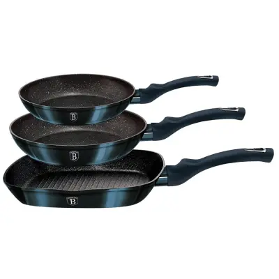 SET 3 GRANITNIH PONEV 20/24/28CM BERLINGER HAUS KOVINSKI AKVAMARIN BH-6140