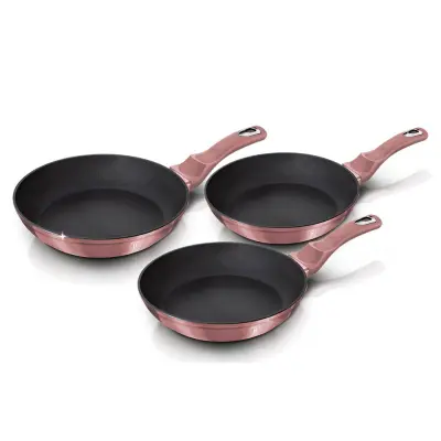 SET 3 GRANITNIH PONEV 20/24/28CM BERLINGER HAUS METALIC LINE i-ROSE BH-6170