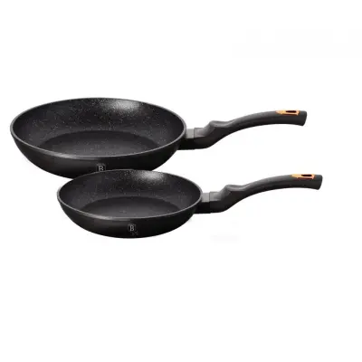 SET 2 GRANITNIH PONEV 22/26CM BERLINGER HAUS ČRNA ROZA BH-1644-NF