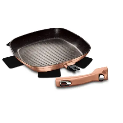 GRANITNA PONEV ZA ŽAR 28cm S SNEMLJIVIM ROČAJEM BERLINGER HAUS METALIC LINE ROSE GOLD BH-1950