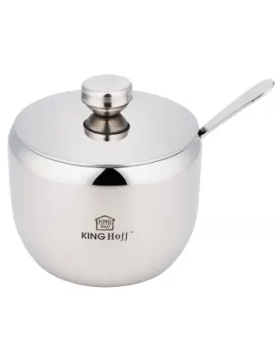 JEKLENA POSODA ZA SLADKORJE Z ŽLICO, VISOKI SIJAJ KiNGHOFF KH-3723