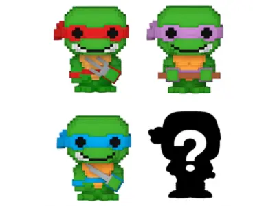 Funko Bitty Pop! Najstniške mutantne želve Ninja - 8 -bitni Raphael, 8 -bitni Donatello, 8 -bitni Leonardo in Ministična Mini SIME SIME - 0,9 palca (2