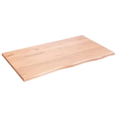 vidaXL Kopalniški pult svetlo rjav 100x60x2 cm obdelan trden les
