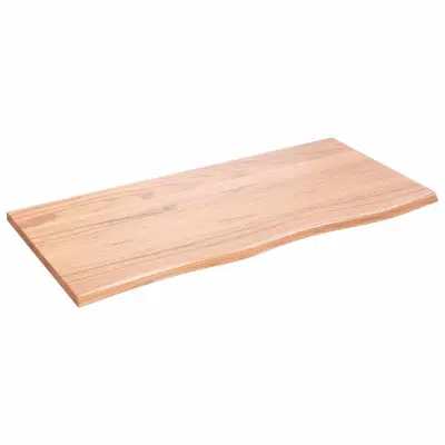 vidaXL Kopalniški pult svetlo rjav 100x50x2 cm obdelan trden les