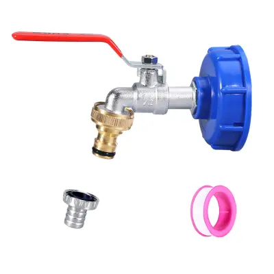 Pipa z adapterjem za pipo za rezervoar IBC   1/2-palčna aluminijasta pipa