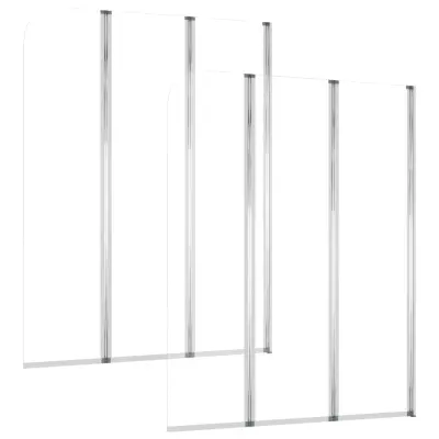 vidaXL Tuš stene za kopalno kad 2 kosa 104x130 cm steklo prozorne
