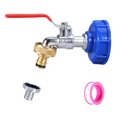 Pipa z adapterjem za pipo za rezervoar IBC   3/4-palčna aluminijasta pipa