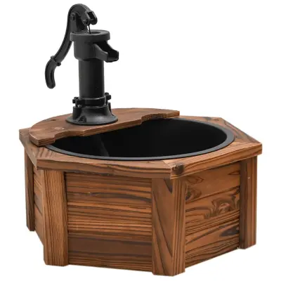 vidaXL Vodnjak s črpalko 57x57x53 cm trden les jelke