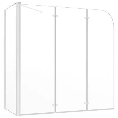 vidaXL Tuš stena za kopalno kad 120x69x130 cm kaljeno steklo prozorna