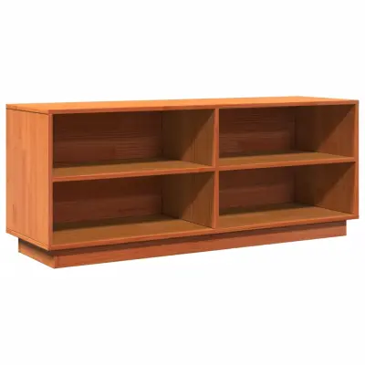 vidaXL Omarica za čevlje voščeno rjava 110x34x45 cm trdna borovina