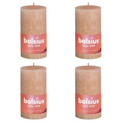 Bolsius Rustikalne stebričaste sveče Shine 4 kosov 130x68 mm