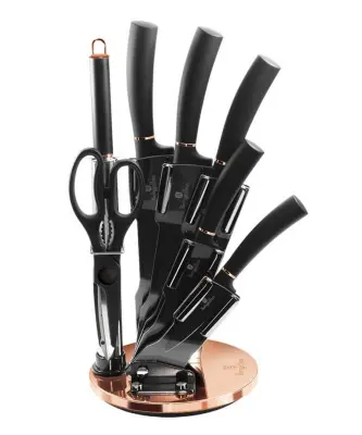 GARNITURA NOŽEV BERLINGER HAUS BH-2421 BLACK ROSE V STOJALU
