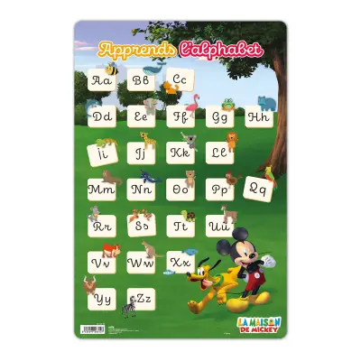 LAMINA EDUCATIVA FRANCES ABECEDA MICKEY MOUSE CLUB HOUSE