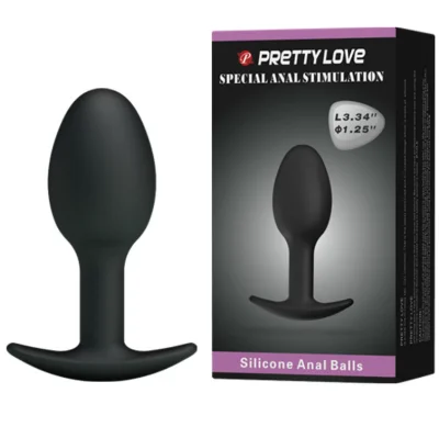 PRETTY LOVE SILIKONSKI ANALNI ČEPEK 6,5 CM ČRN