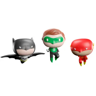 KOMPLET 3 BOŽIČNIH OKRASKOV DC COMICS BATMAN, FLASH IN ZELENA LAMPIONKA