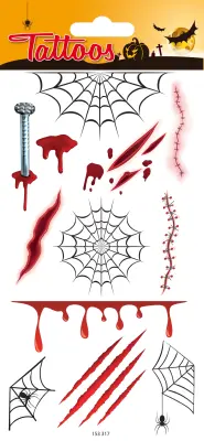 ZAČASNE TETOVAŽE ZA NOČ ČAROVNIC TELERANE IN BRAZGOTINE