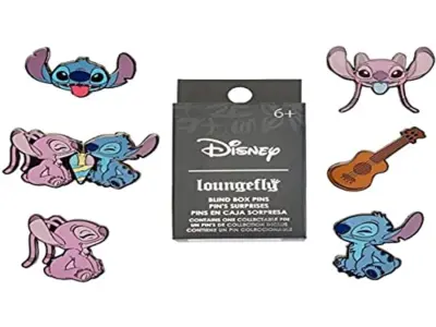 Loungefly Disney Stitch in Angel Blind Box zatiči - Stitch - Lilo in Stitch - Blind Box Emajl zatiči - Simpatična zbiralna broška - za nahrbtnike in t