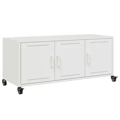 vidaXL TV omarica bela 100,5x39x43,5 cm jeklo
