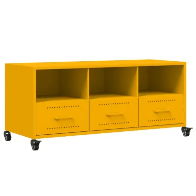 vidaXL TV omarica gorčično rumena 100,5x39x43,5 cm jeklo