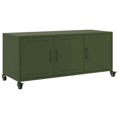 vidaXL TV omarica olivno zelena 100,5x39x43,5 cm jeklo
