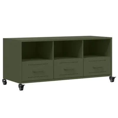 vidaXL TV omarica olivno zelena 100,5x39x43,5 cm jeklo