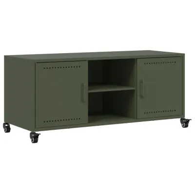 vidaXL TV omarica olivno zelena 100,5x39x43,5 cm jeklo
