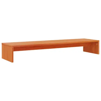 vidaXL Stojalo za zaslon voščeno rjavo 100x27x15 cm trdna borovina