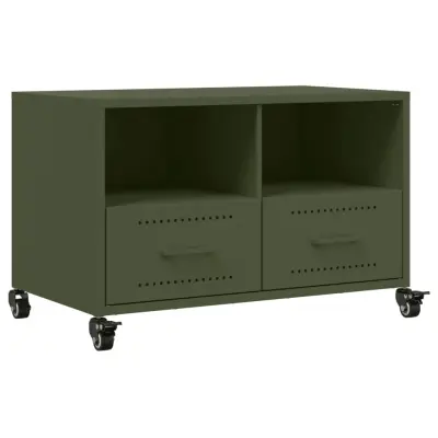 vidaXL TV omarica olivno zelena 68x39x43,5 cm jeklo
