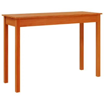 vidaXL Konzolna mizica voščeno rjava 110x40x75 cm trdna borovina