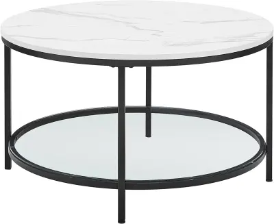 LCT071B13 Klubska mizica, mizica za dnevno sobo, mizica za kavč, s stekleno ploščo, velik prostor za shranjevanje, enostavna sestava, moderen stil, uč