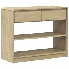 vidaXL Konzolna mizica SAUDA hrast 89,5x36,5x73 cm trdna borovina