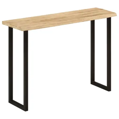 vidaXL Konzolna mizica z naravnim robom 105x33x76 cm trden mangov les