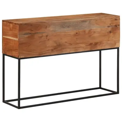 vidaXL Konzolna miza 110x30x75 cm trden akacijev les in železo