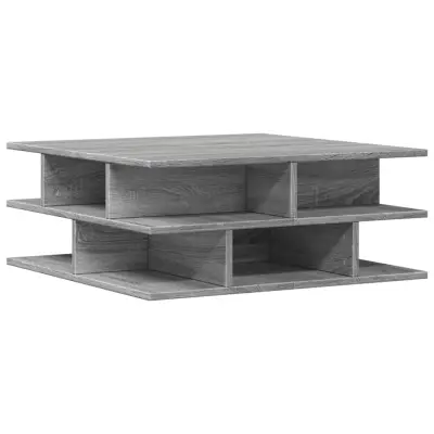 vidaXL Klubska mizica siva sonoma 70x70x29 cm inženirski les